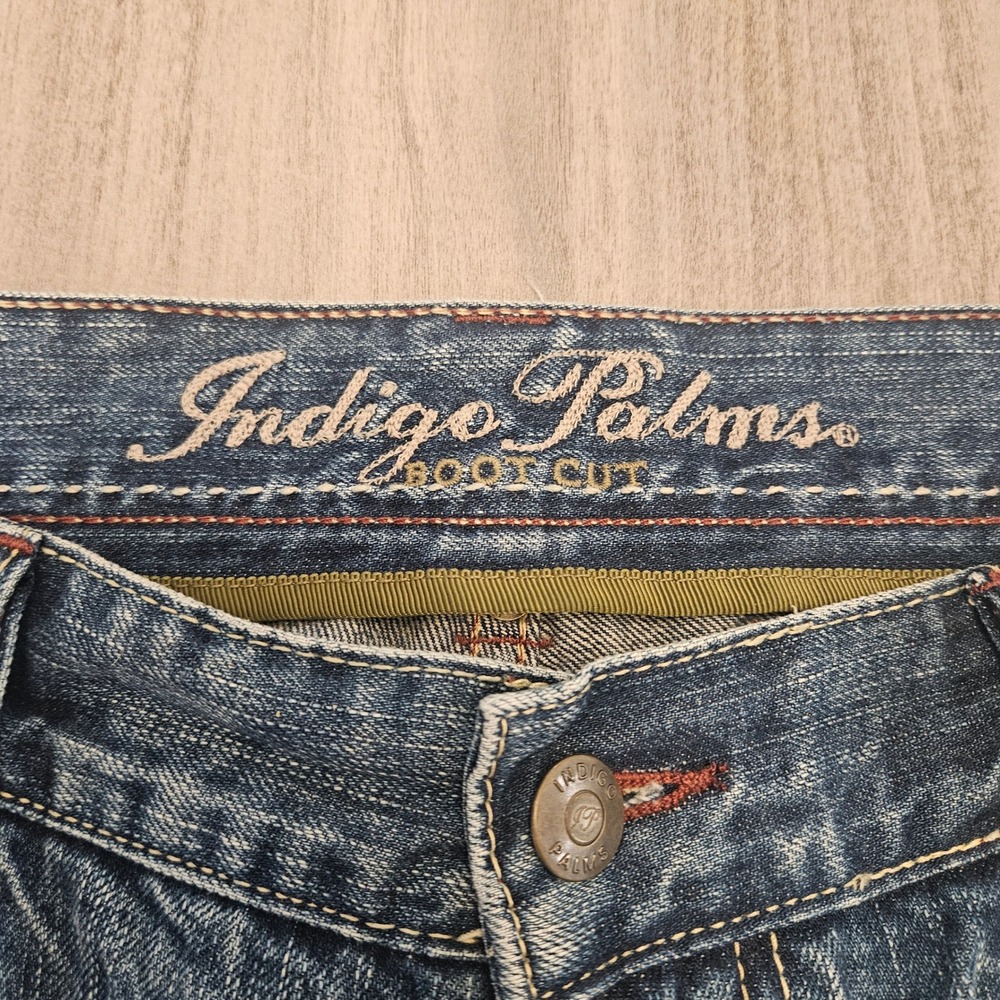 Indigo Palms Mens Boot Cut Jeans Medium Wash 100% Cotton 36x32 RN 86549 - Picture 4 of 9